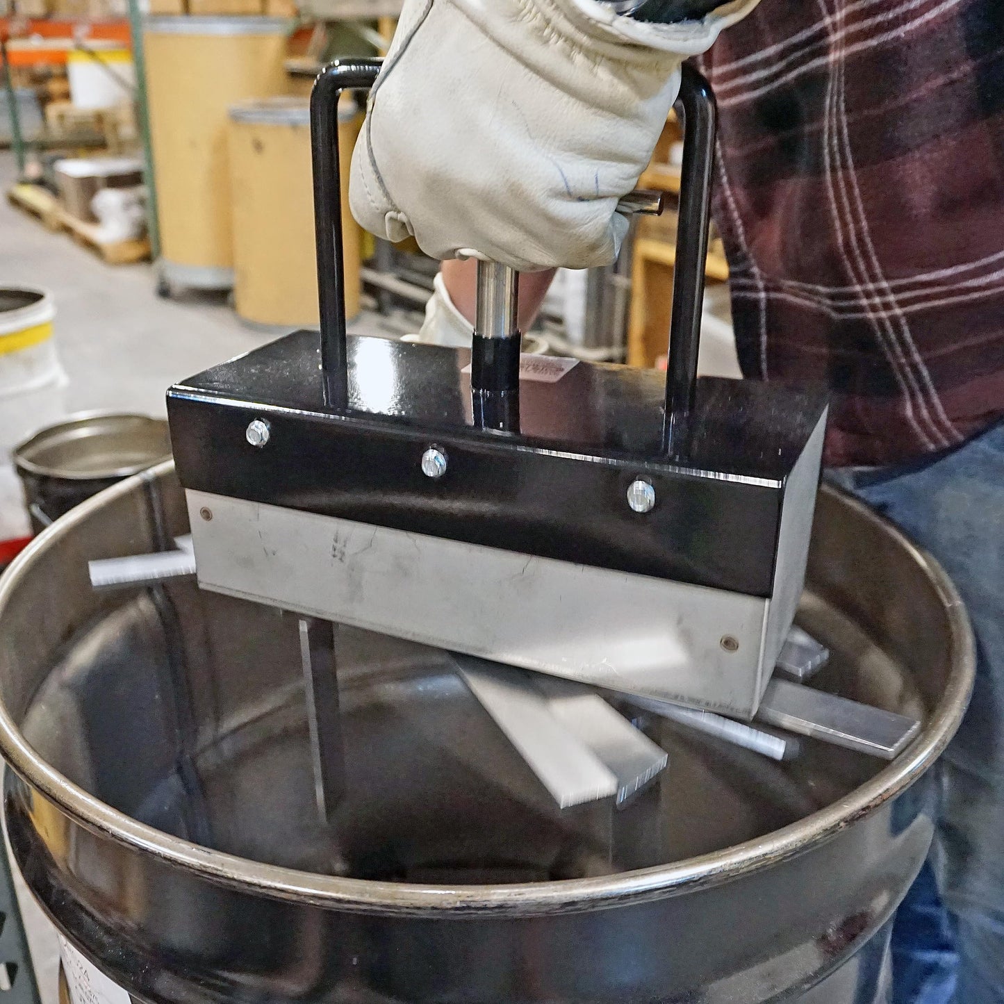 Heavy-DutyMagnetic Bulk Parts Lifter with Release, 11.25" Length, 4.75" Width, 9.75" Height Including Handle, 13 Pounds Capacity, 1 Each