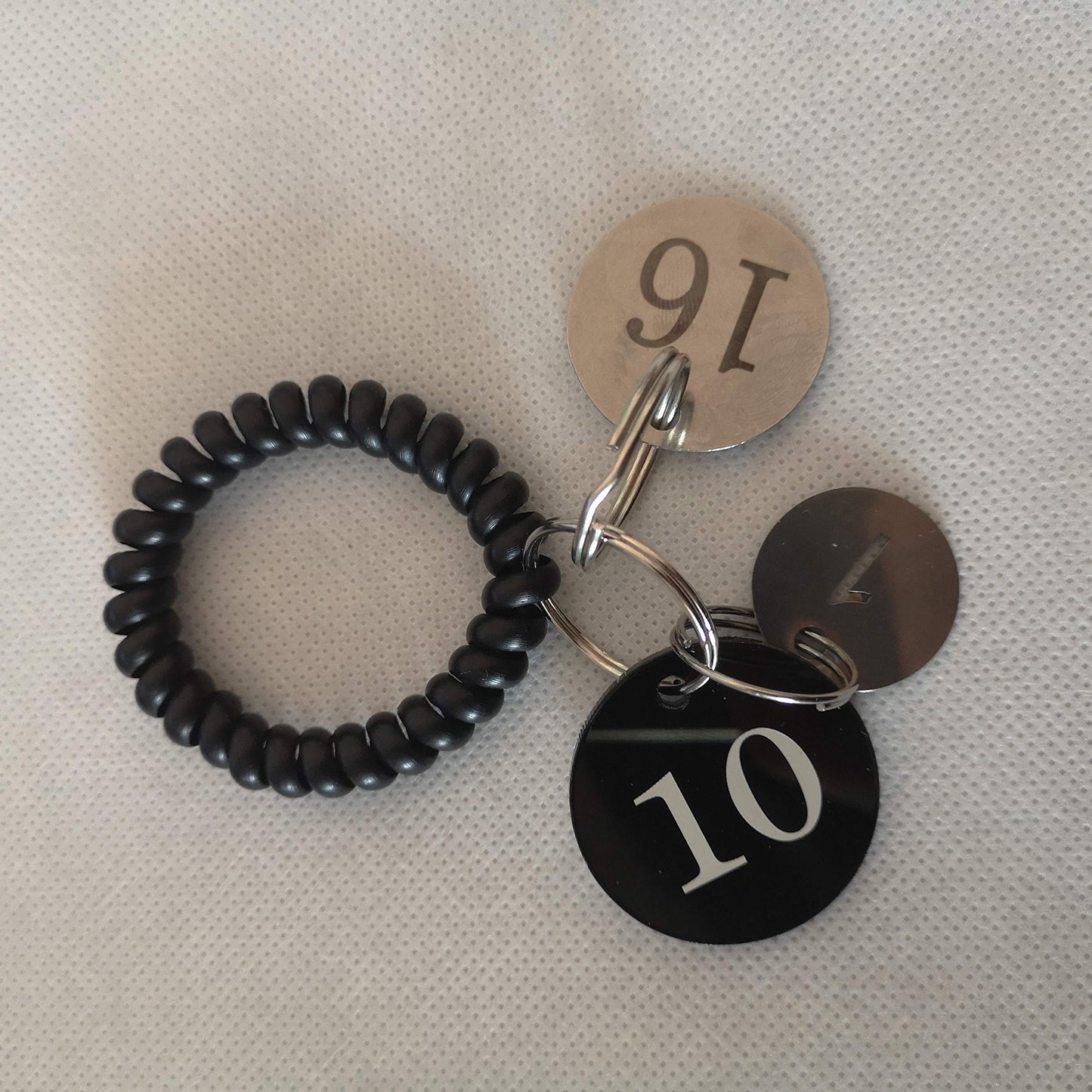 StayMax Hollowed Stainless Steel Number Tags Key Tags with Rings (0-10)