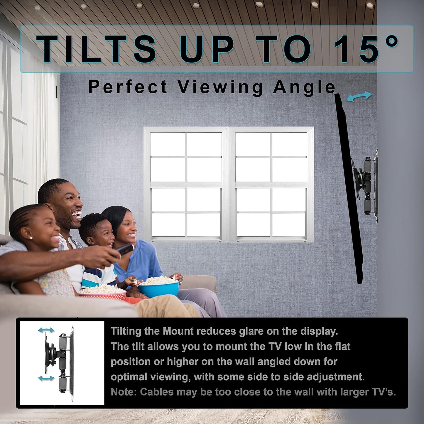 Cheetah 12-55 Inch 40lbs 200x200mm, 10ft 15" TV Monitor Wall Mount for TVs up to VESA with HDMI Cable, TouchAdjust