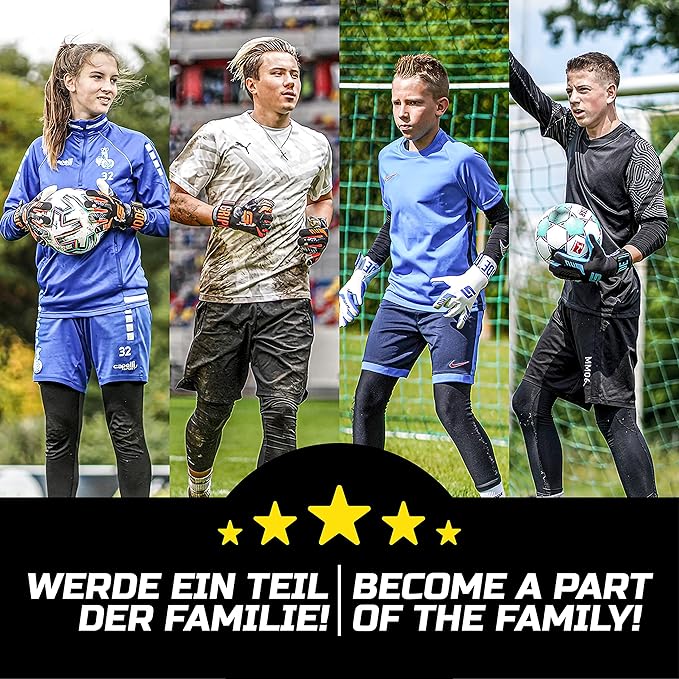 GRIPMODE Aqua Junior Goalkeeper Gloves Children with Fingersave and Individual Removable Finger Protection - Football Goalkeeper Gloves with Latex Coating for Good Grip - Size 4-6