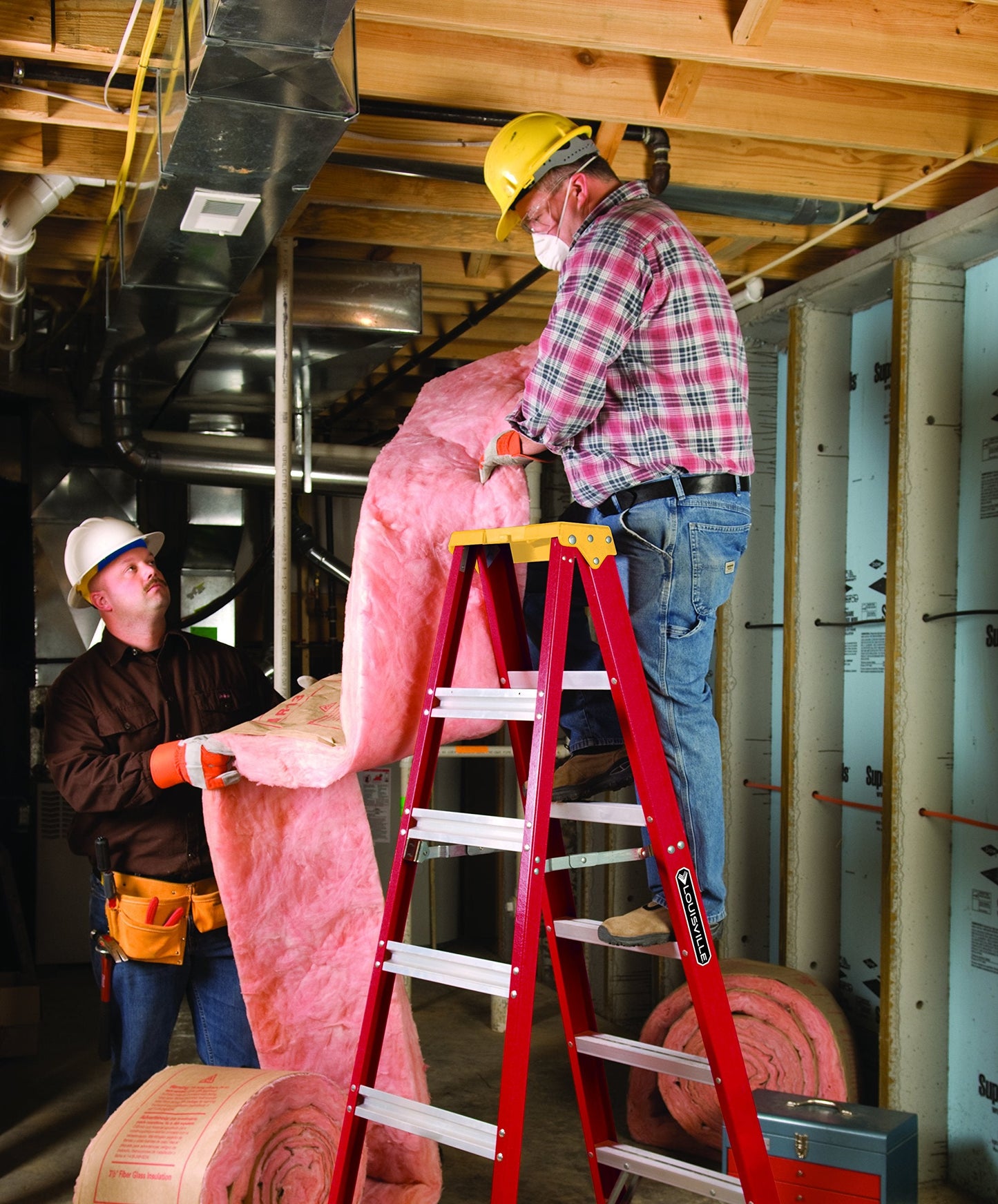 Louisville Ladder FXS1506, 6-feet, Orange & L-3016-04 Step Stepladder, 4-Feet