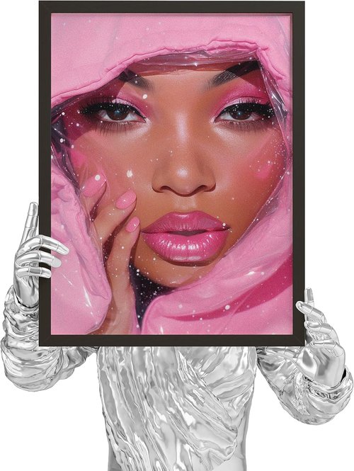 EXCOOL CLUB Pink Room Decor - Aesthetic 12x16 Hot Pink Wall Art Prints for Trendy Teen Girls Dorm (Unframed)