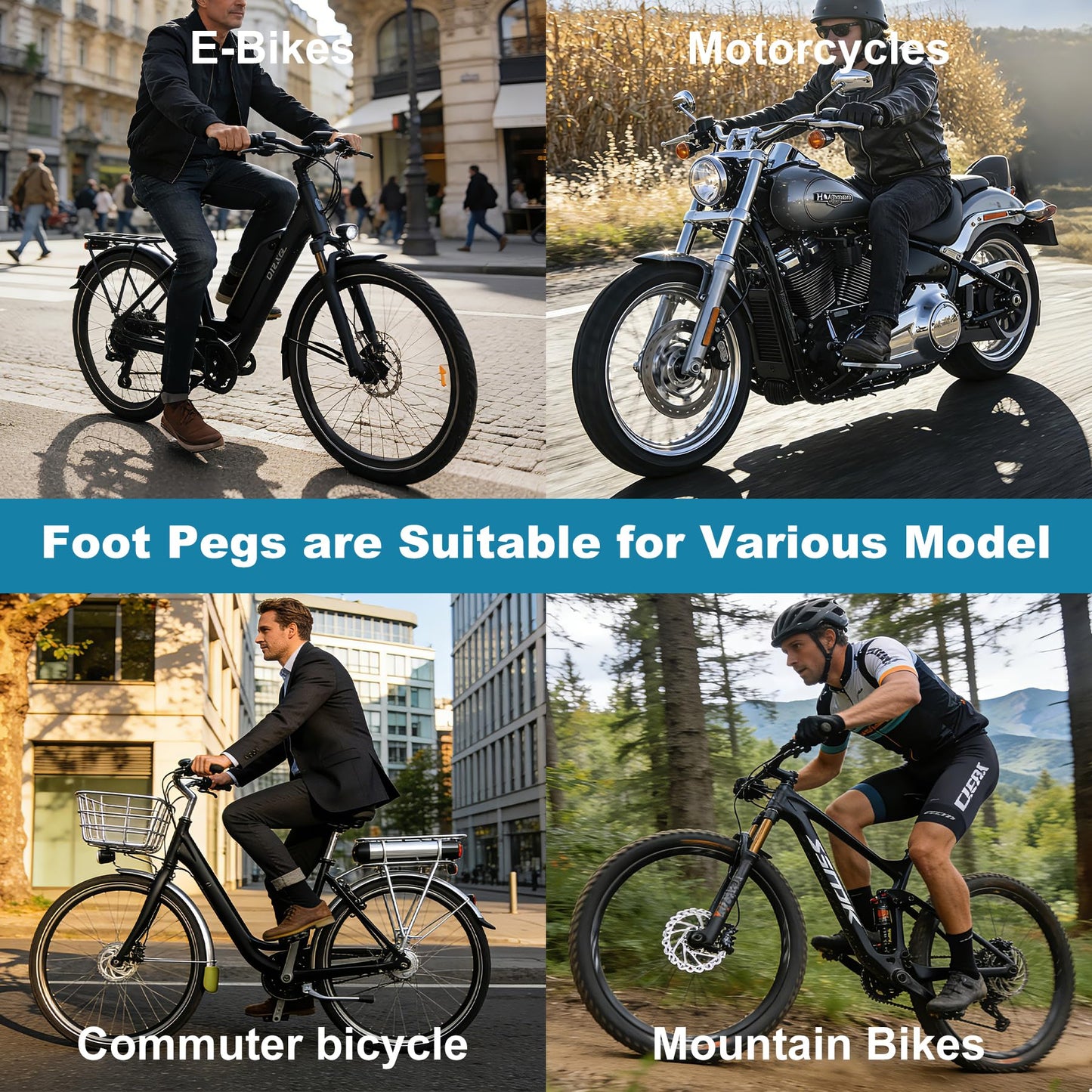 2PCS Bike Rear Pedals, Mini Folding Bicycle Foot Pegs, Rear Seat Footrest Pedals for Mountain Bike E-Bike