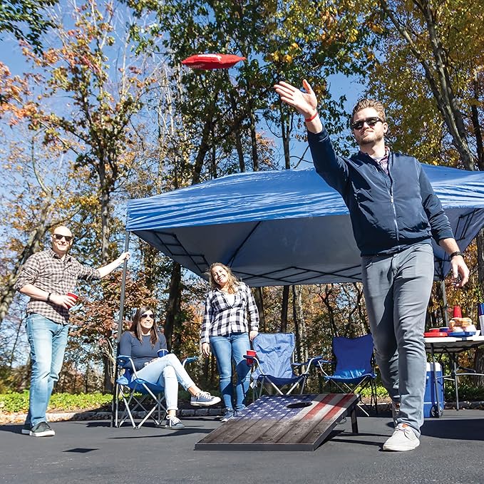 Wild Sports 2’x3’ or 2’x4’ Cornhole Outdoor Game Set, USA Flag or Natural Wood Options with Carry Bag Included – Perfect for Backyard, Beach, and Tailgates, Add On Extra Bags