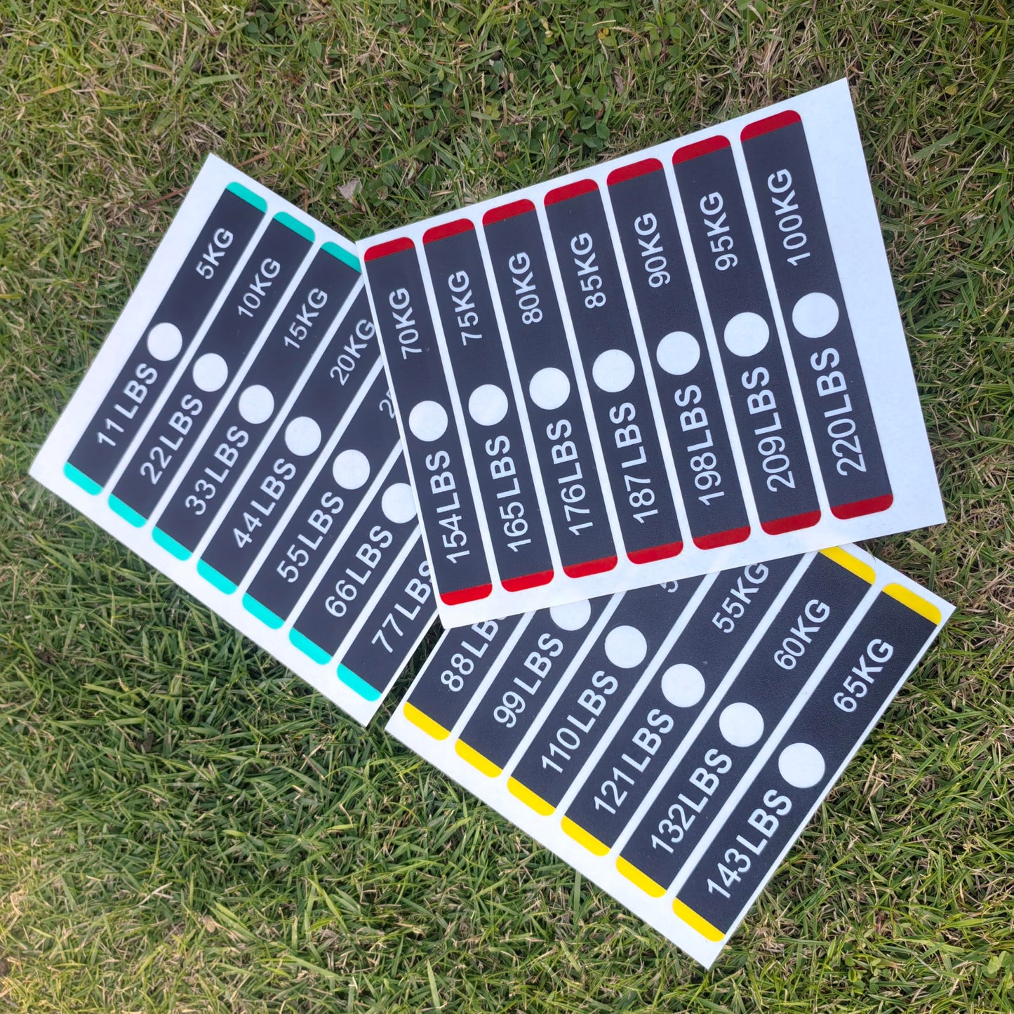 11 lbs to 220lbs/5kg to 100kg Weight Stack Stickers for Gym Machine