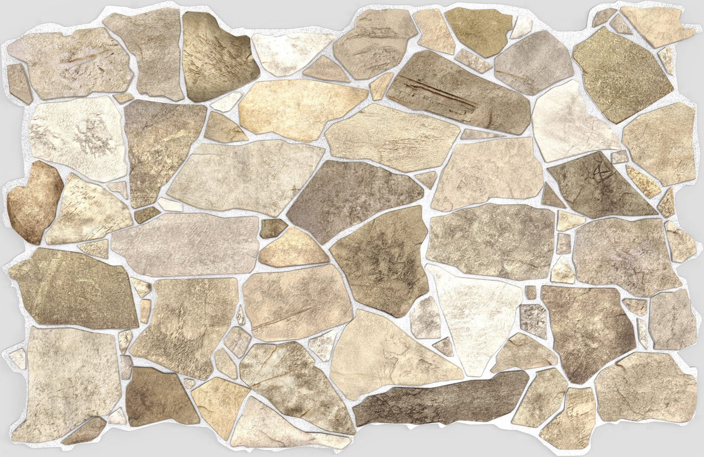 Dundee Deco 3D Stone Wall Panels - Pack of 10, 39"x25" Panel, Covers 67 sq. ft - Brown Beige Wall Paneling for Interior Wall Decor