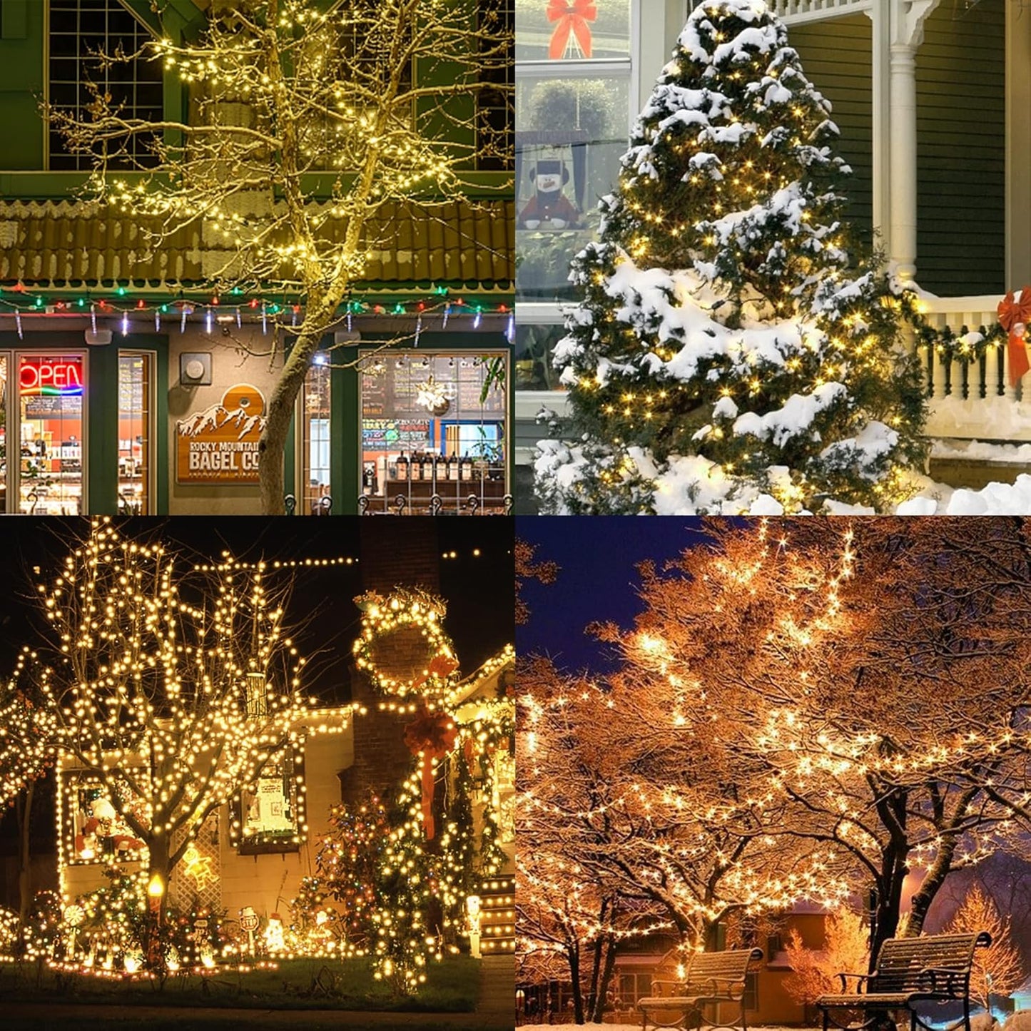 WATERGLIDE 328 FT Extra Long Fairy String Lights - 1000 LED Waterproof Green Wire for Outdoor Holiday Decor | Warm White