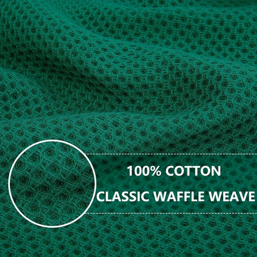 Homaxy 100% Cotton Dish Cloths - Ultra Soft & Absorbent Quick-Drying Towels | 12x12 Inches, 8-Pack, Dark Green