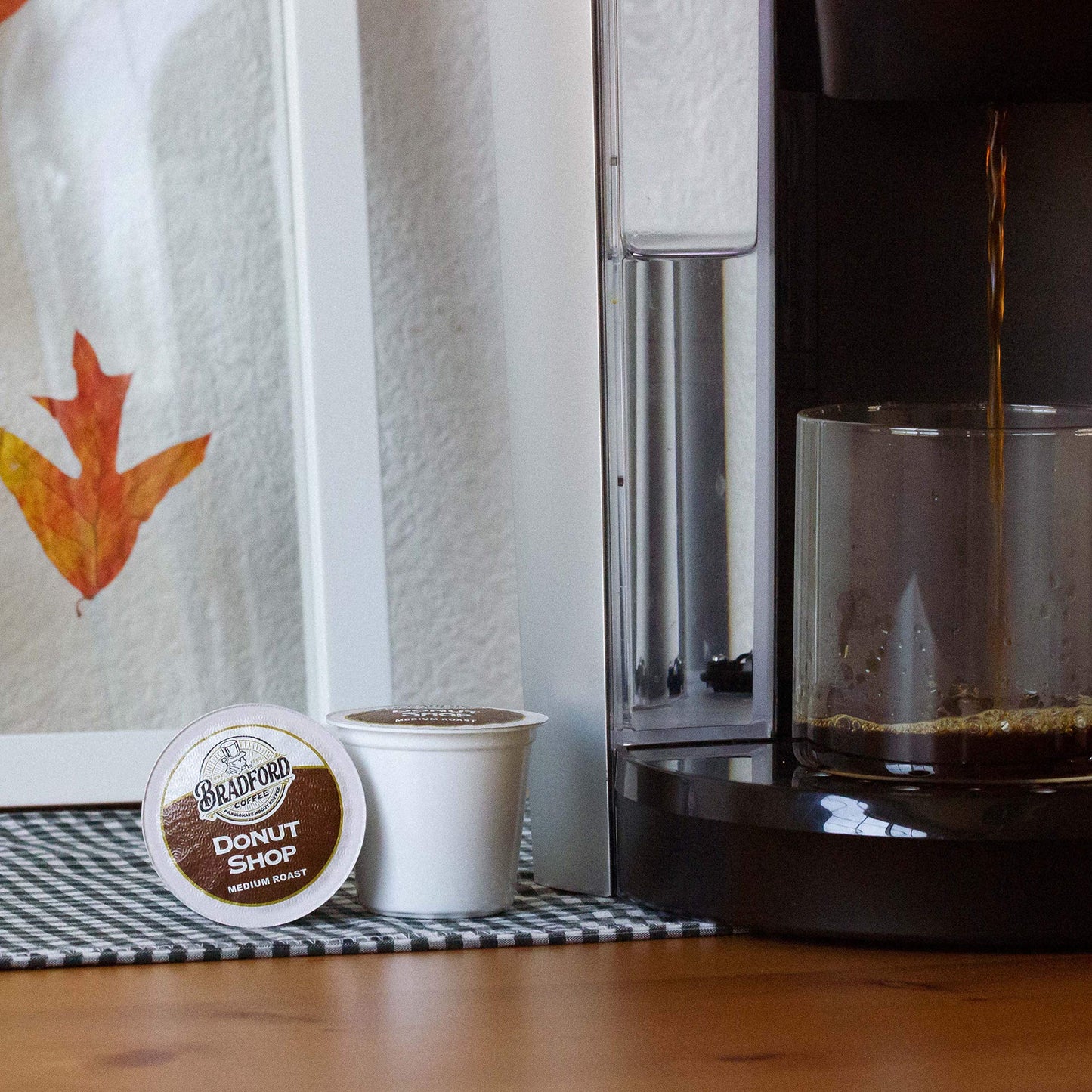 Bradford Coffee Donut Shop Medium Roast, 100% Arabica, 100 ct - Keurig Compatible, 20% More Coffee