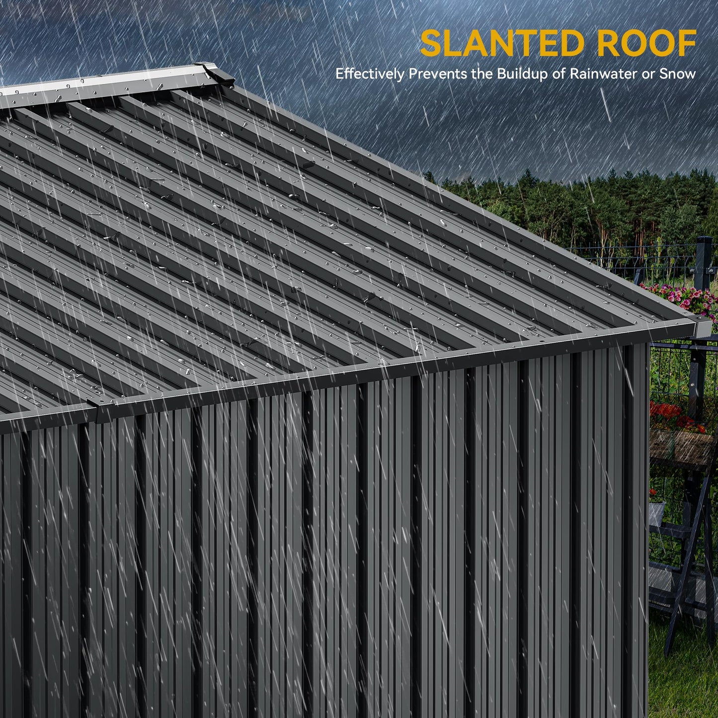 DWVO 10x8ft Outdoor Storage Shed, Large Metal Tool Sheds, Heavy Duty Storage House with Lockable Doors & Air Vent for Backyard Patio Lawn to Store Bikes, Tools, Lawnmowers, Dark Gray