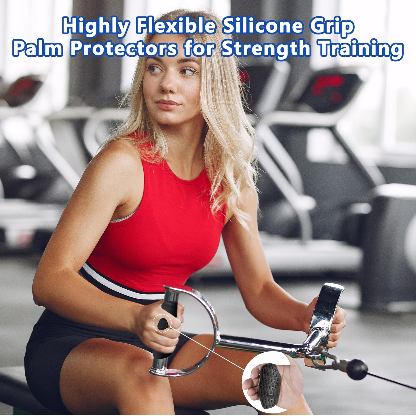 Epritliber Silicone Gym Grips for Weight Lifting,Workout Gloves for Women Men Alternative,Anti Slip Gym Workout Grip,Rubber Gym Hand Grips-Weightlifting Grips Pad for Barbell,Pull Up,Ryptfit,Training