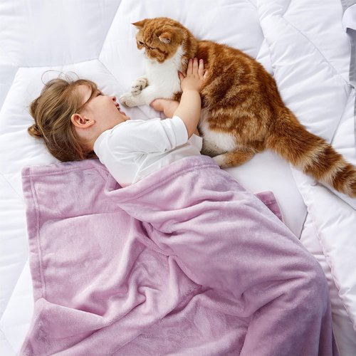 Bedsure GentleSoft Fleece Blanket - Cozy Throw for Kids, Perfect for Travel | 43x55 Inches, Lilac