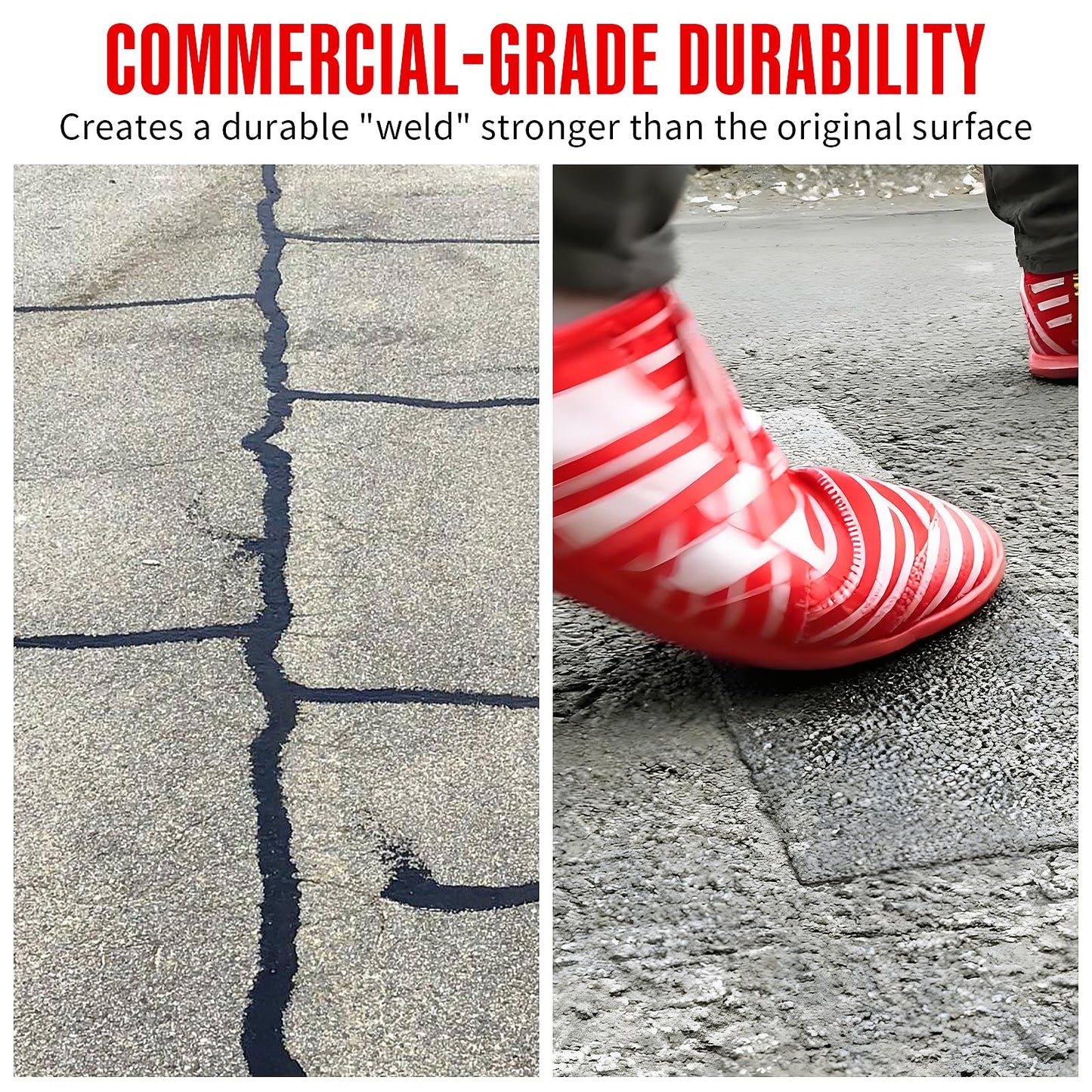ZXQDRE Asphalt Tape - 2 Inch x 50FT Asphalt Crack Filler for Driveway, 3mm Thick Rubberized Crack Sealer Waterproof Repair Patch for Concrete and Tarmac Surfaces (2 Packs)