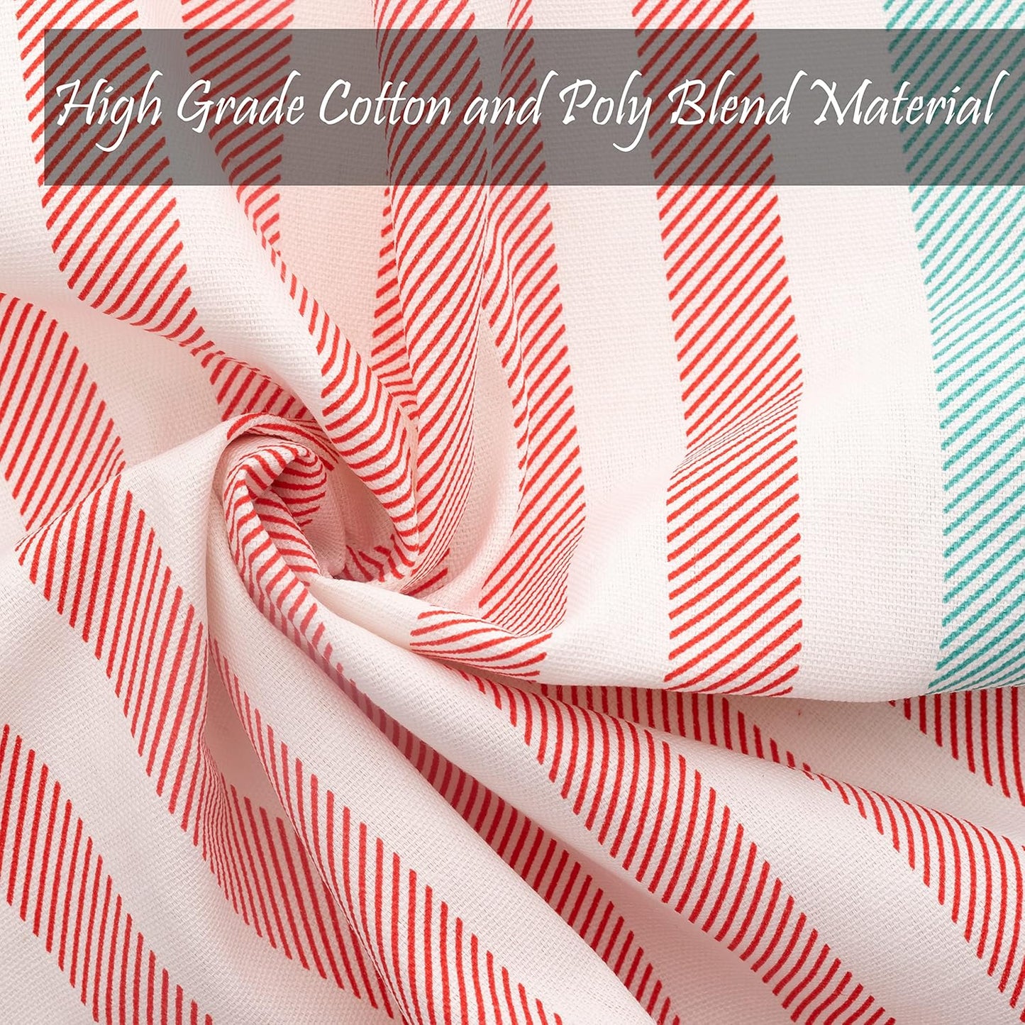 PERLLI Christmas Kitchen Cloth Napkins - 12 Pack 18x18 Inches | 100% Cotton, Washable & Reusable in Red, White, Green