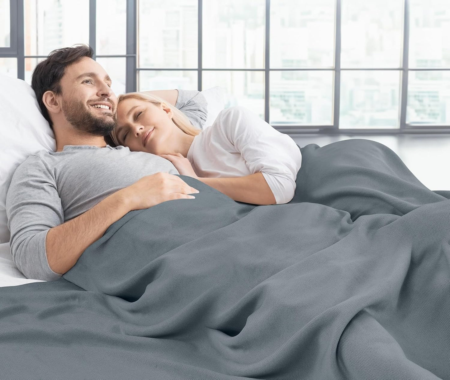 Utopia Bedding Knit Blanket - Soft Lightweight Jersey | Queen Size 90x90 Inches, Grey