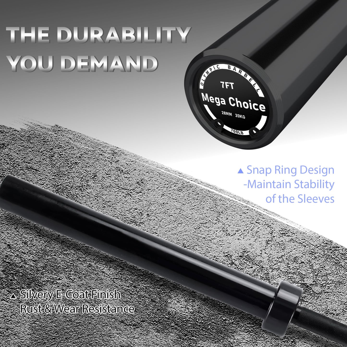 7FT/4 ft Home Gym Barbell Bar – 700LB/1500LB/500LB Capacity, Anti-Slip Knurling, Solid Steel, for Weightlifting, Strength Training