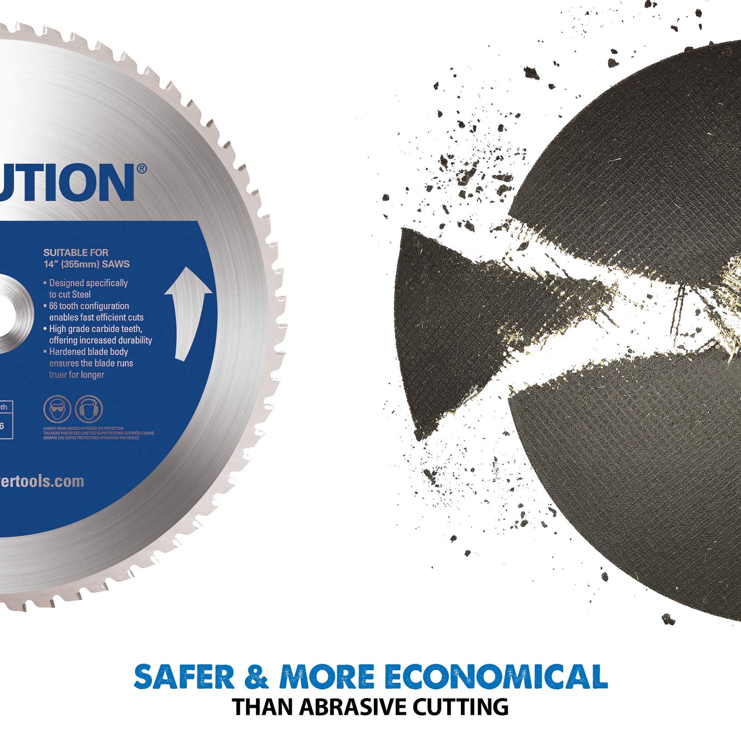 Evolution S355CPSL – Heavy Duty 14 Inch Metal Cutting Chop Saw W/ 14 Inch Carbide-Tipped Blade | Dry Cut | Miter 45° | Chop Saw For Cutting Metal – Accurate. Powerful. Reliable