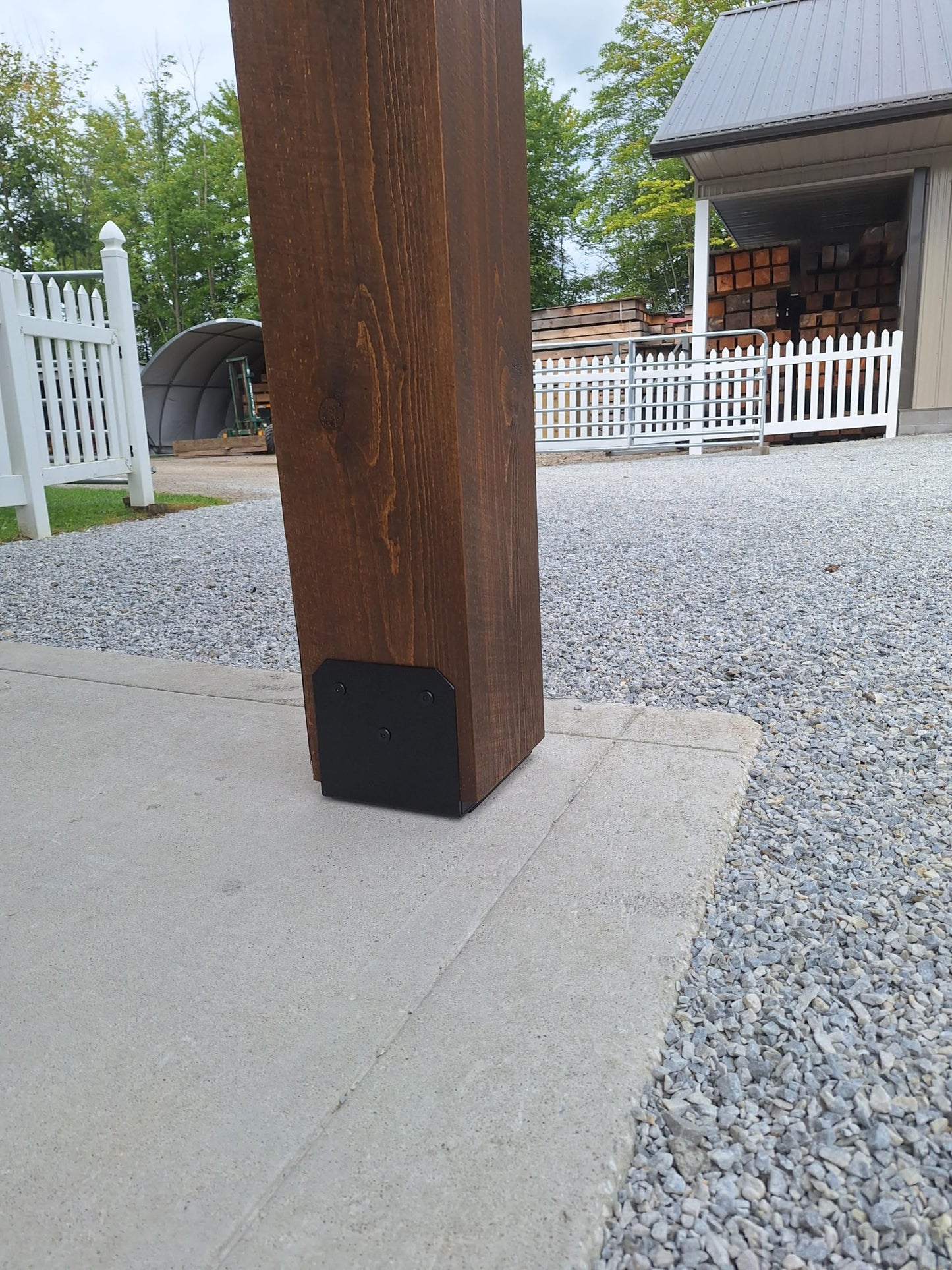 J.H. Yoder Timbers 8x8 Post Beam Base Kit - Black Powder-Coated Heavy Duty 7 Gauge Aluminum - Adjustable 7.25" - 8.25" - Hidden Concrete Anchors - Includes All Hardware - 2 Pack - Made in the USA