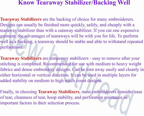 Brothread Tear Away Machine Embroidery Stabilizer - Medium Weight 1.8 oz, 15" x 25 Yd Roll for Versatile Use