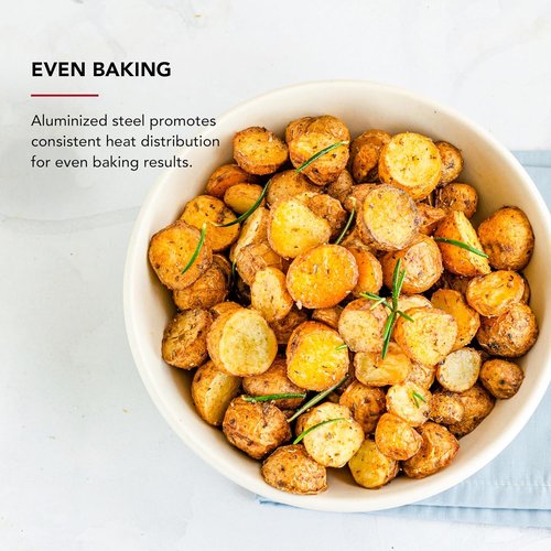 KitchenAid Nonstick Aluminized Steel Baking Sheet - 9x13in | Durable Contour Silver Design