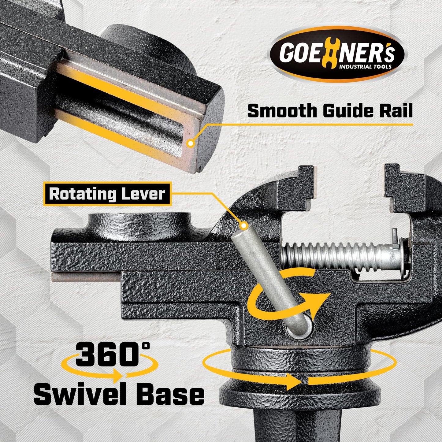 Table Vise or Bench Vise 3.2 Inch, 360° Swivel Clamp-On Vise Portable Home Vice with Large Anvil for Woodworking, Cutting Conduit, Drilling, Metalworking