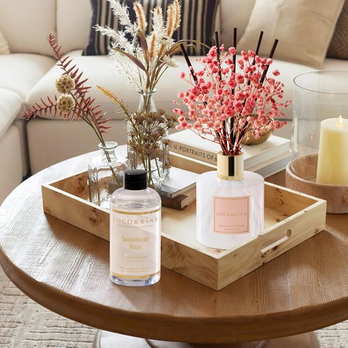 COCORRÍNA Reed Diffuser Refill - Sandalwood Rose Scent | 6.7 Fl. Oz with 8 Sticks