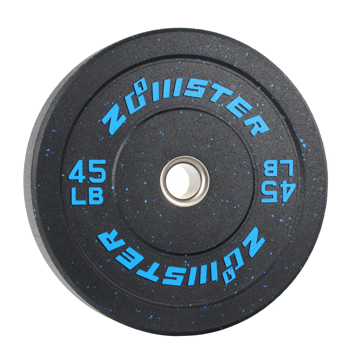 Zoomster Bumper Plate Olympic Weight High Bounce with Steel Insert Strength Training Lifting (160LB Set) Black