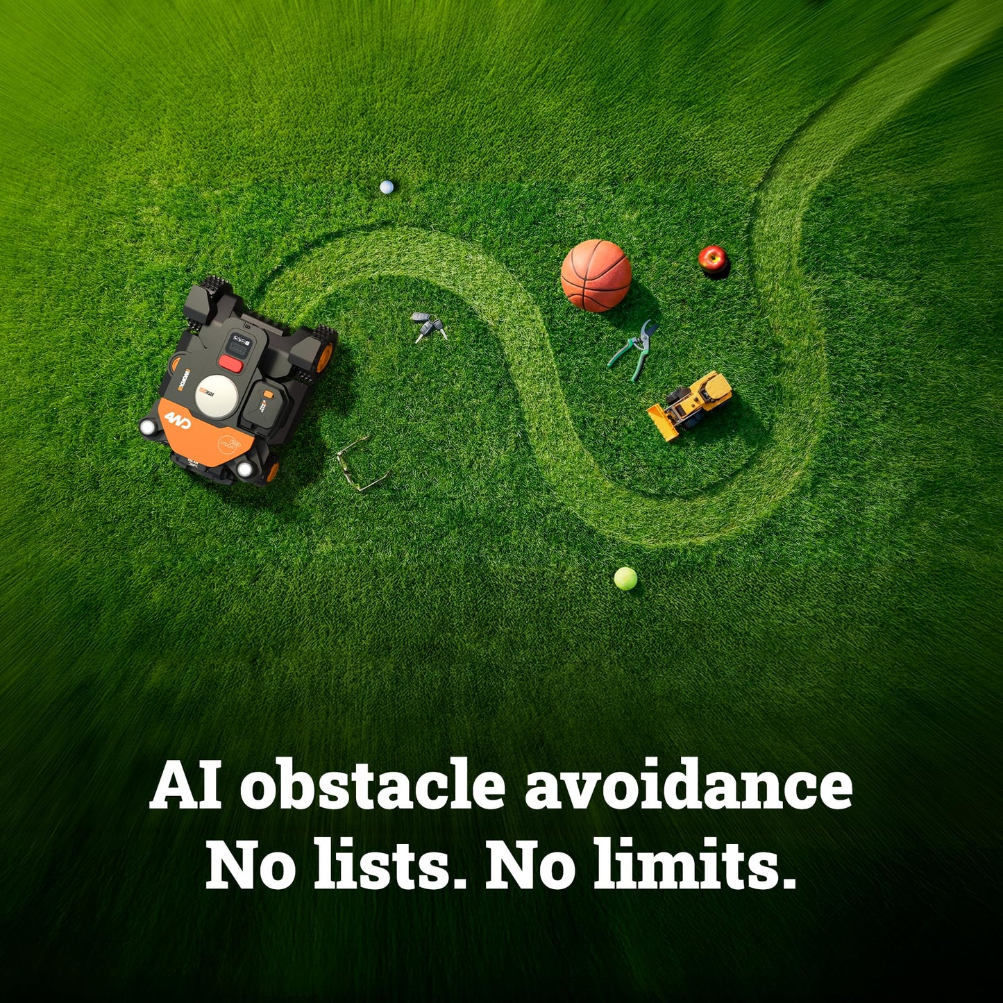 Worx Landroid Vision Cloud 4WD Robot Lawn Mower, No Perimeter Wire Robot Mower for 1 Acre, AI Obstacle Avoidance + RTK Cloud Navigation, 84% Slope, Auto Mapping, App Control, Cut-to-Zero, WR344