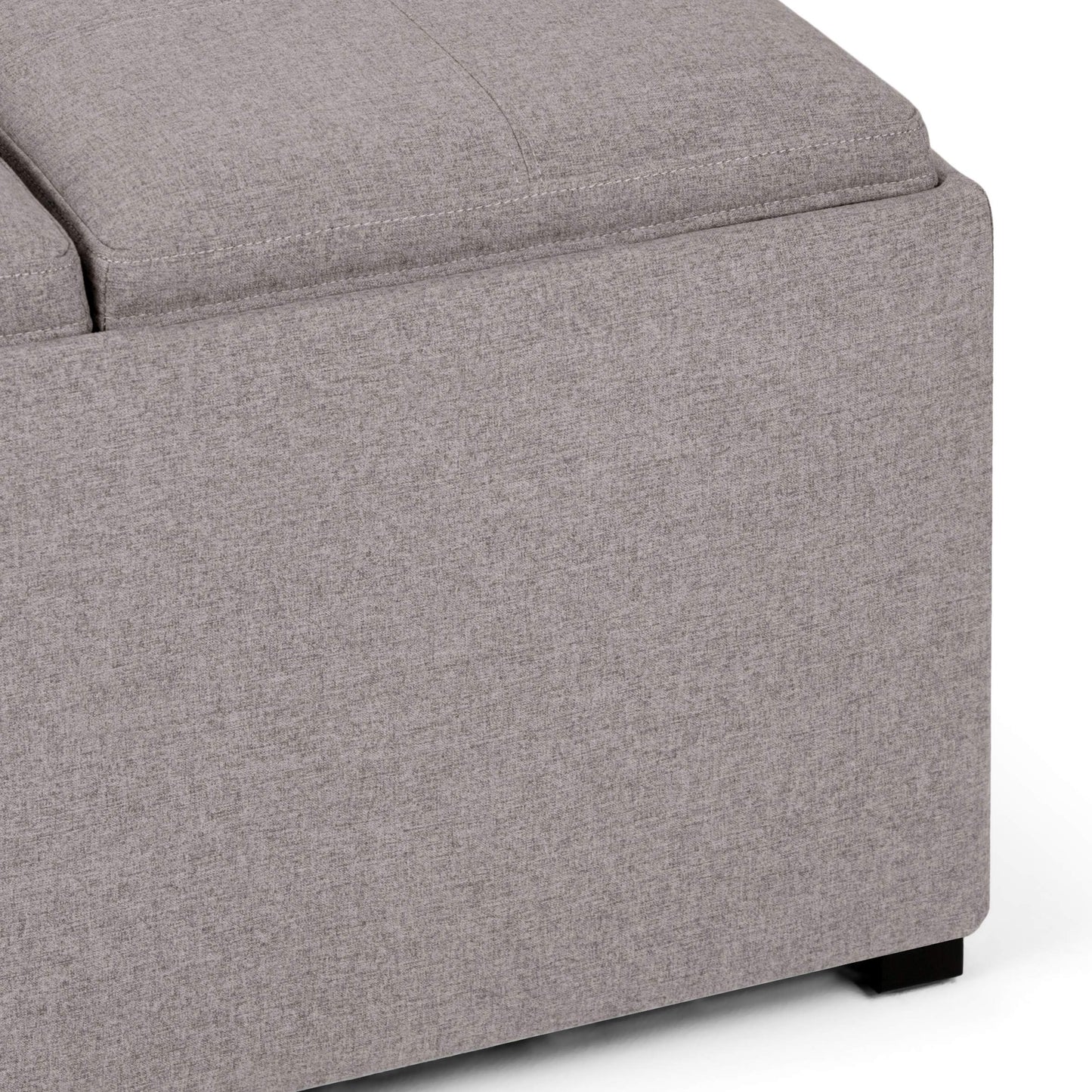 SIMPLIHOME Avalon Wide Contemporary Square Coffee Table Storage Ottoman, Cloud Grey, Table Ottoman
