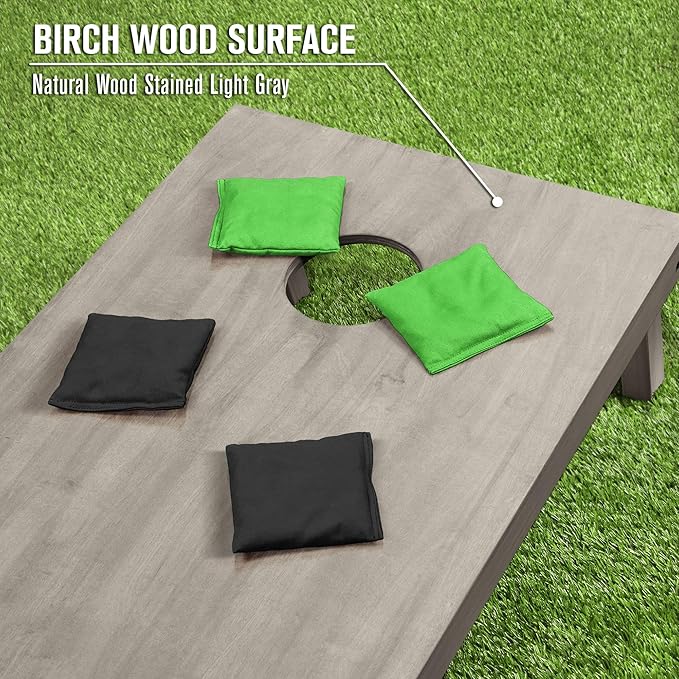 GoSports 4 ft x 2 ft Regulation Size Wooden Cornhole Boards Set - Includes Carrying Case and Bean Bags (Choose Your Colors) Over 100 Color Combinations
