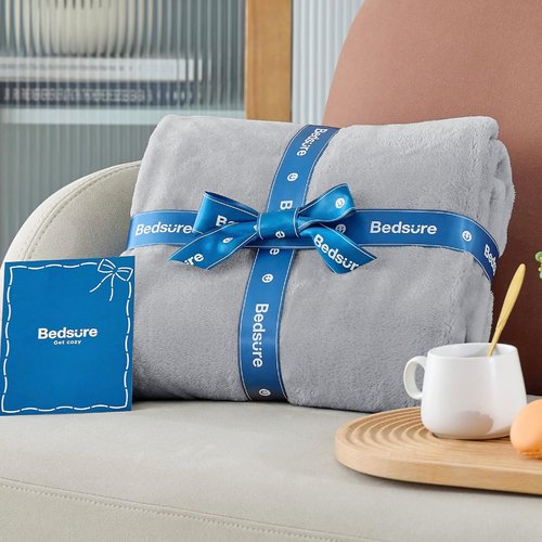 Bedsure GentleSoft Fleece Blanket - Lightweight Plush Cozy Twin Size in Light Grey, 60x80 Inches