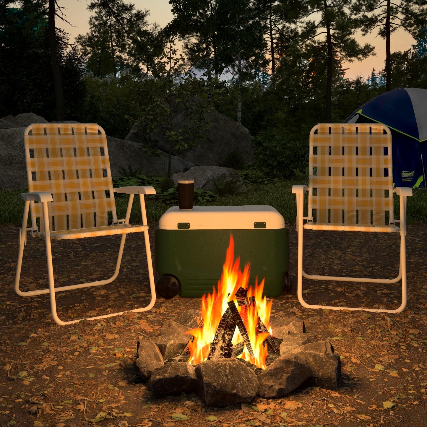Novogratz Poolside Gossip, Priscilla Folding Chairs, 2-Pack, Yellow