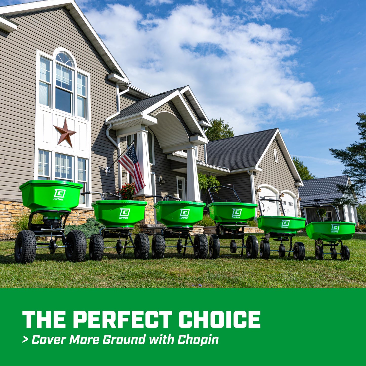 Chapin 89400C Spreader, Lawn and Garden, 100Lbs, Contractor, TurfPro, Stainless Steel, Pull Behind,12" Tires, Weather-Proof, Poly Hopper, Side- Adjust Lever, Spreads Fertilizer and Seeds,