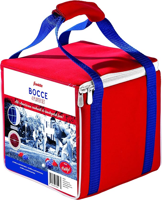 Franklin Sports Bocce Ball Set — 8 All Weather Bocce Balls and 1 Pallino — Beach, Backyard Lawn or Outdoor Party Game — Professional, American, and Starter Set Options