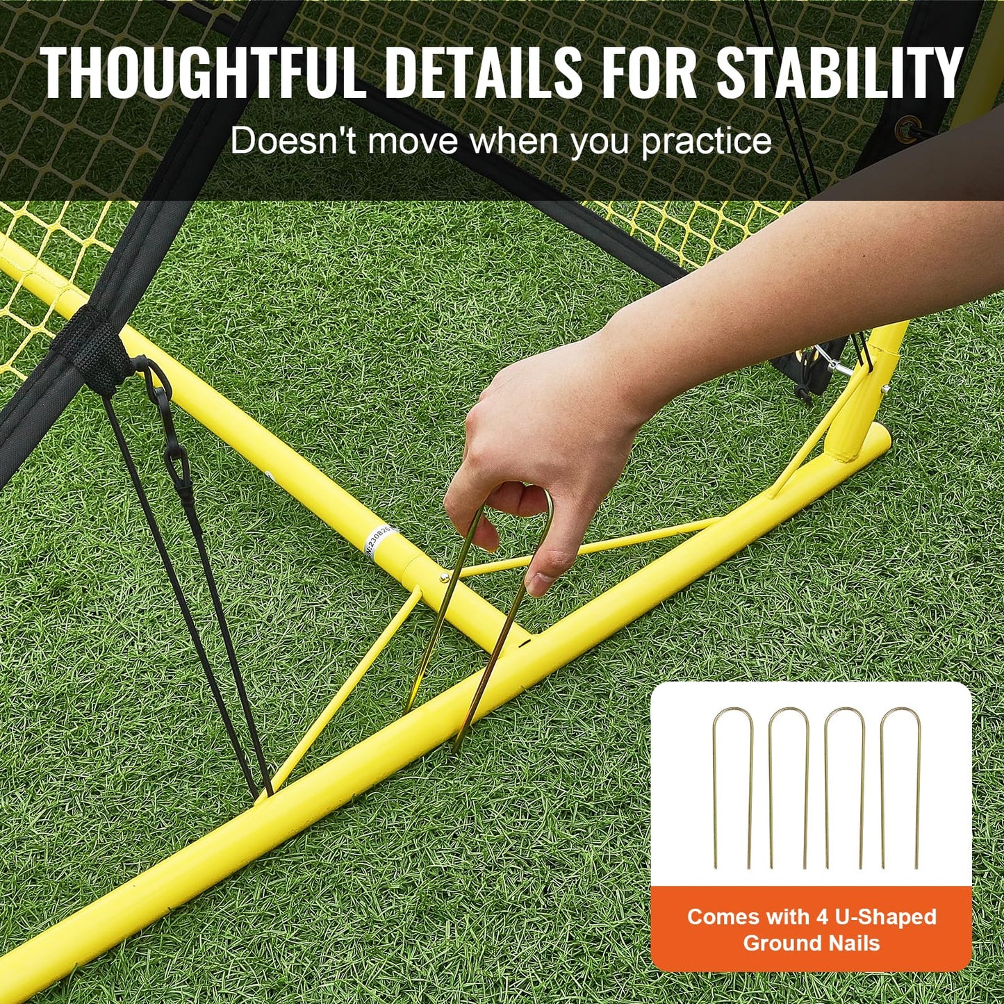 VEVOR Soccer Trainer, 2-in-1 Portable Soccer Rebounder Net, 71"x40" Iron Soccer Practice Equipment, Sports Football Rebounder Wall with Portable Bag, Perfect for Team Solo Training, Passing, Volley