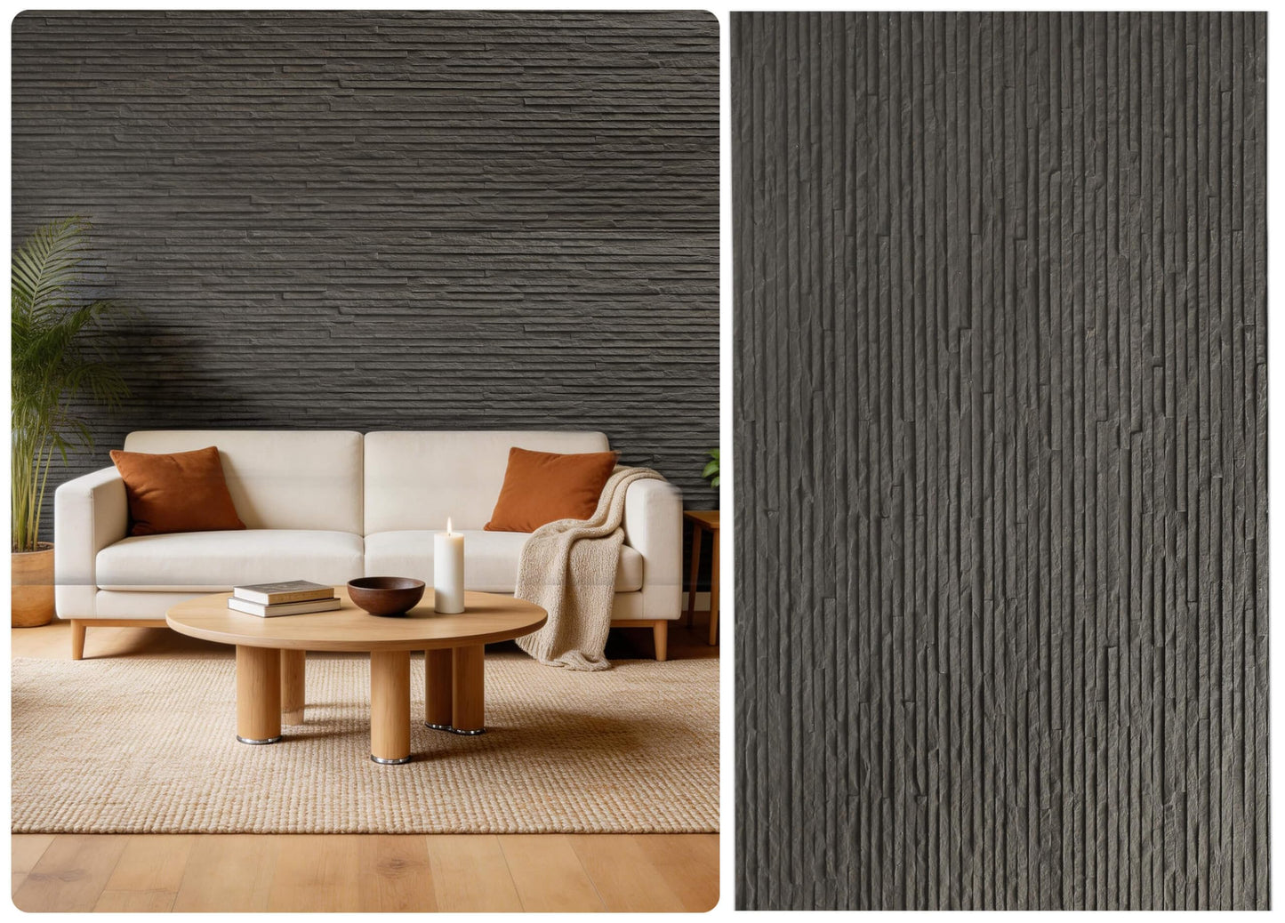 3D Wall Panels - 4PCS 47.2"x23.6" Faux Stone Peel and Stick Wall Covering - MCM Modified Clay Material for Home Art, Accent Brick, Modern Exterior/Interior Decoration, Covering 31 sq.ft