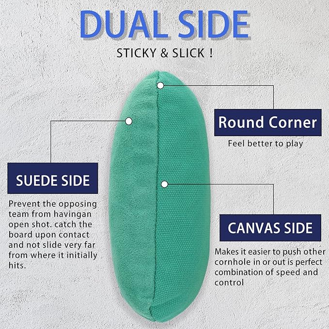 EunHo Dual Sided Cornhole Bags Regulation Set of 8 Professional Cornhole Bean Bags Slick and Stick for Tossing Game-All Weather