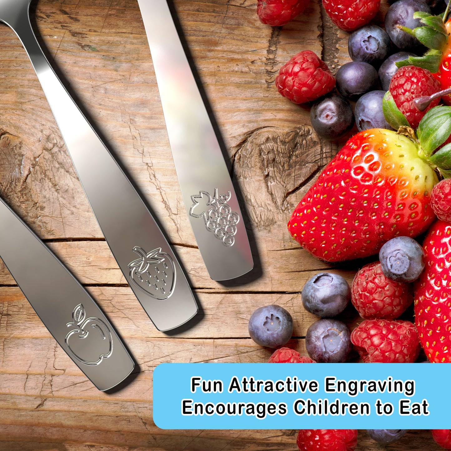 12 Piece Stainless Steel Kids Silverware Set - Child and Toddler Safe Flatware - Kids Utensil Set - Metal Kids Cutlery Set Includes 4 Small Kids Spoons, 4 Forks & 4 Knives