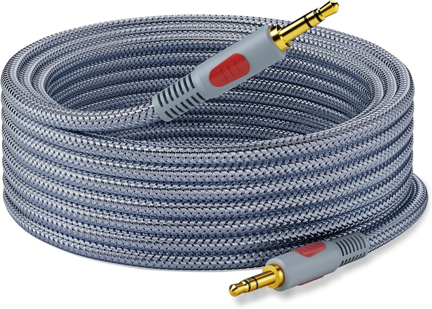 100 ft,3.5mm 1/8 Aux Cord Audio Cable Male to Male Stereo Hi-Fi Sound Nylon Braided aux to aux Cable for Headphones Car