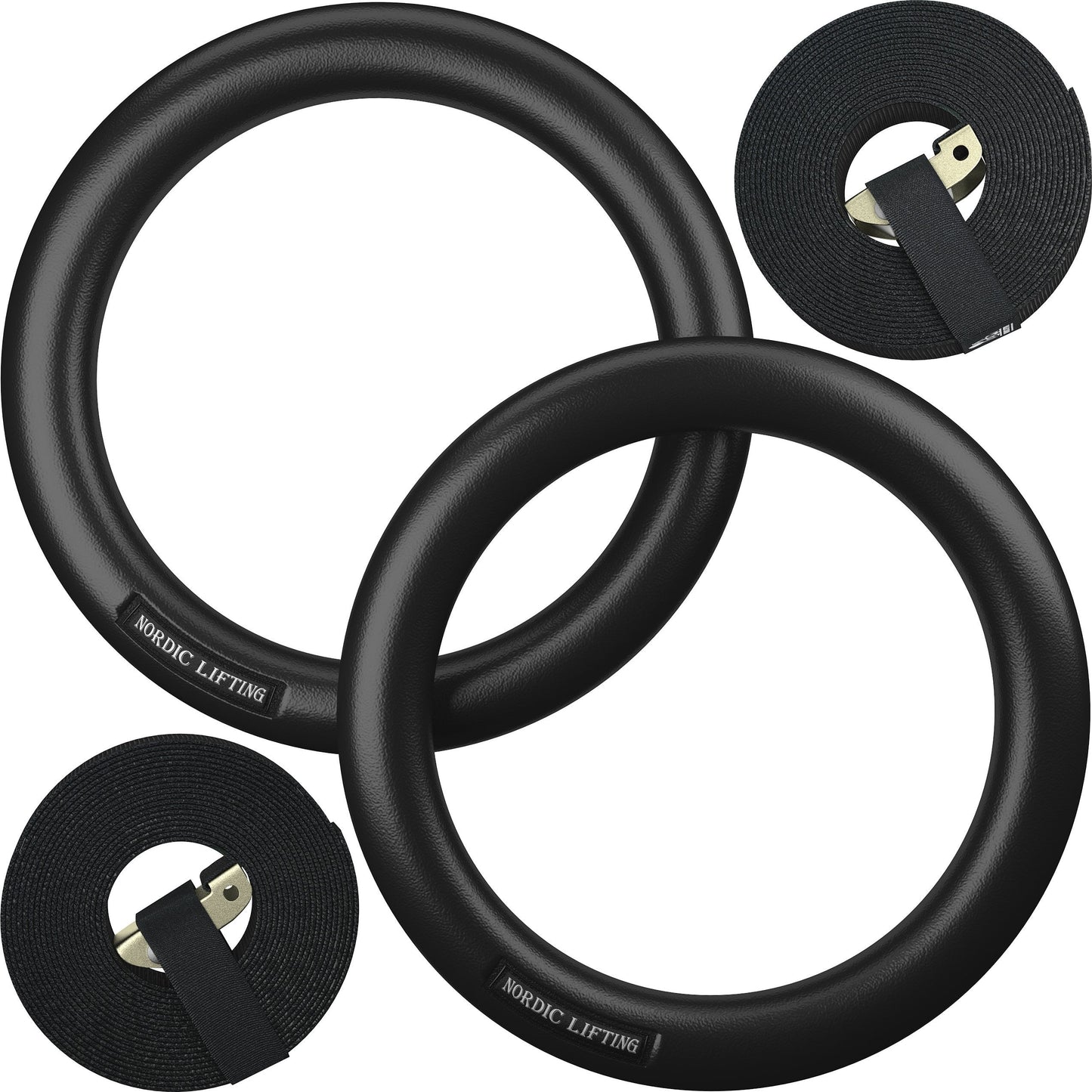 Nordic Lifting Gymnastic Rings with Straps – Heavy Duty Rings for Crossfit, Gymnastics, and Strength Training – Olympic Home Gym Equipment