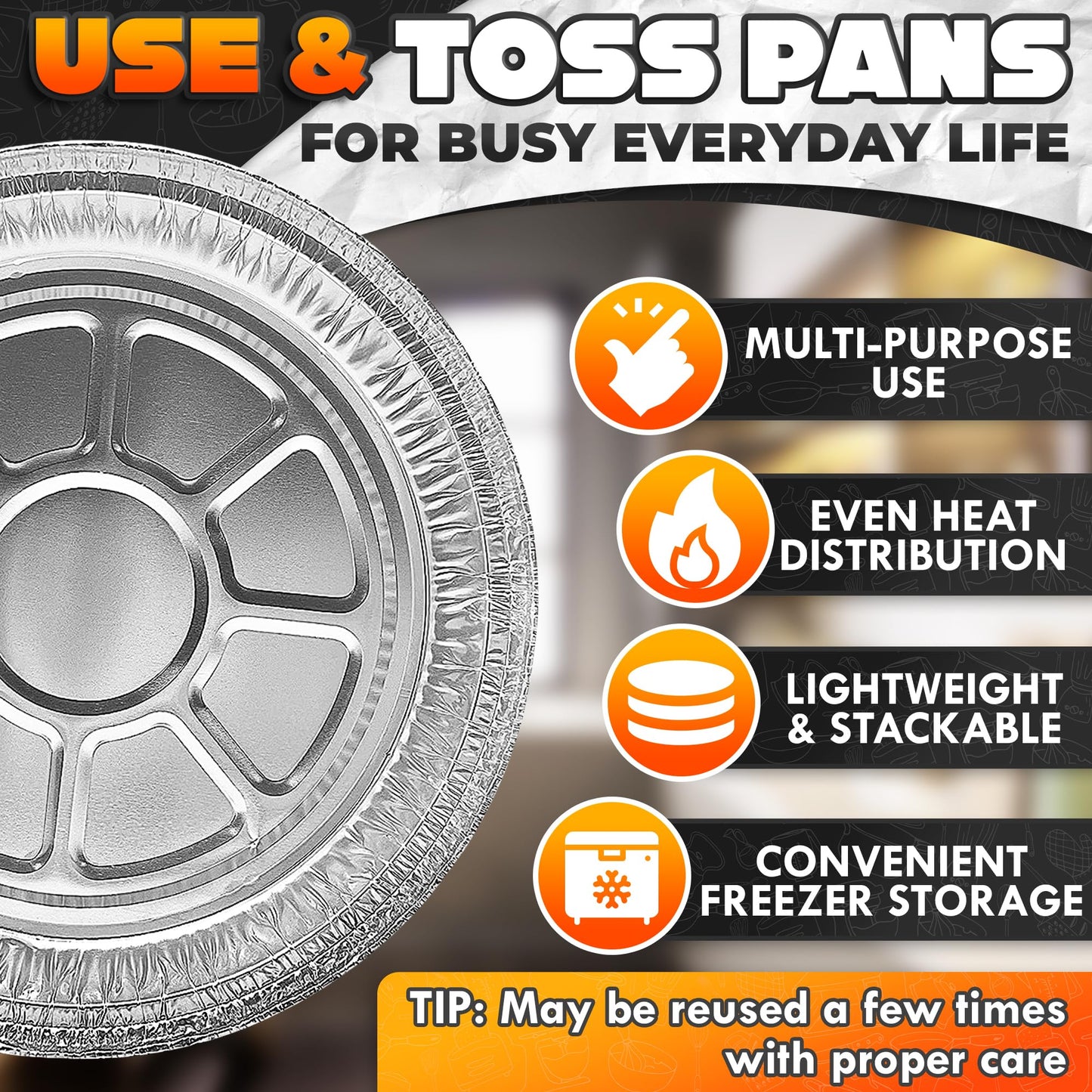 Round Foil Cake Pans – 50 Pack 6" Reusable Aluminum Baking Pans | Stackable, Grease-Resistant for Mothers Day Holiday Baking, Tarts, Cheesecakes, Freezer & Storage Use | Great as Gift for Bakers & Mom