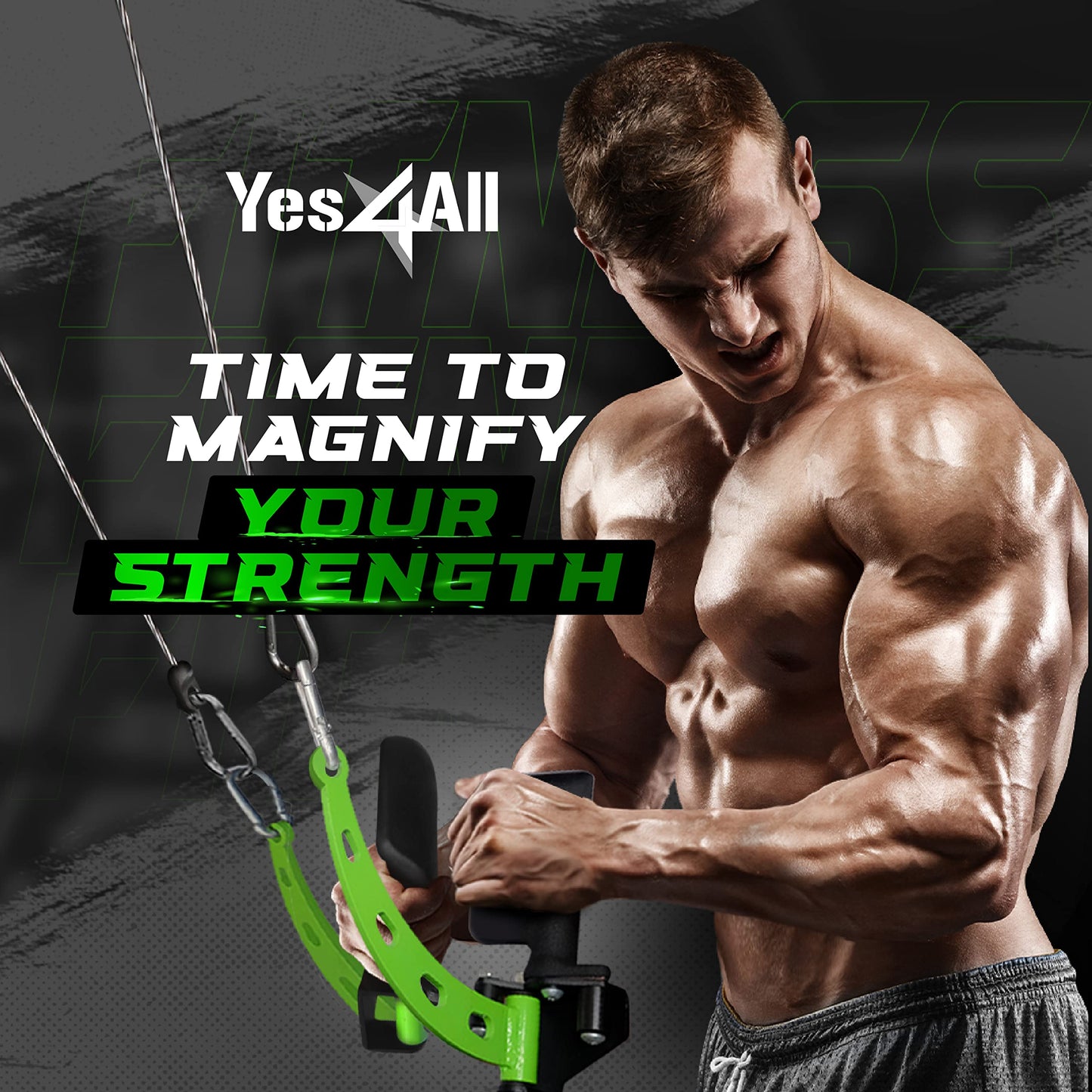 Yes4All Neutral Paddle Grip LAT Pull Down Bar, Range of Motion Spreader Handle Cable Attachments