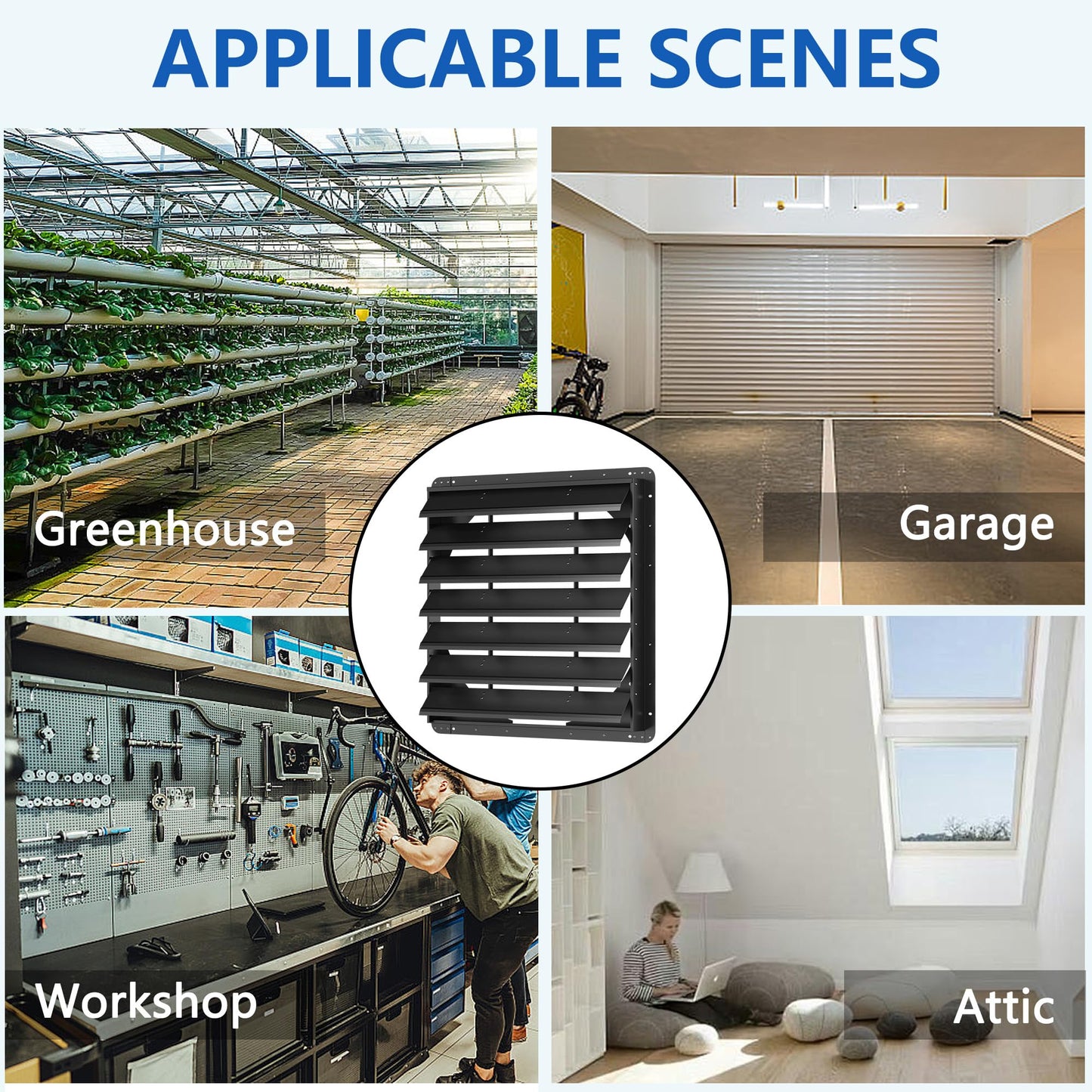 30 Inch Galvanized Sheet Spraying Automatic Exhaust Shutter Louver Vent (No Fan Blades and Motor) for Home Attics, Workshops, Barn, Greenhouse