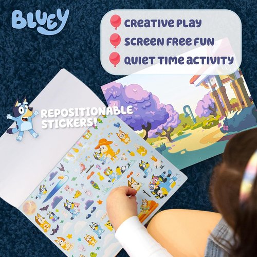 Bluey Jumbo Sticker Pad - 165+ Repositionable Stickers & 5 Play Scenes | Fun for Kids Ages 3+
