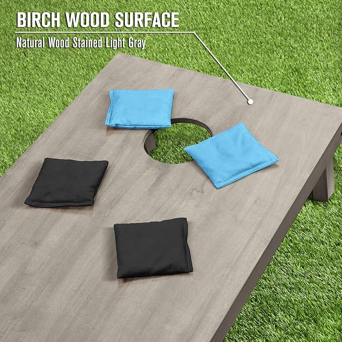 GoSports 4 ft x 2 ft Regulation Size Wooden Cornhole Boards Set - Includes Carrying Case and Bean Bags (Choose Your Colors) Over 100 Color Combinations