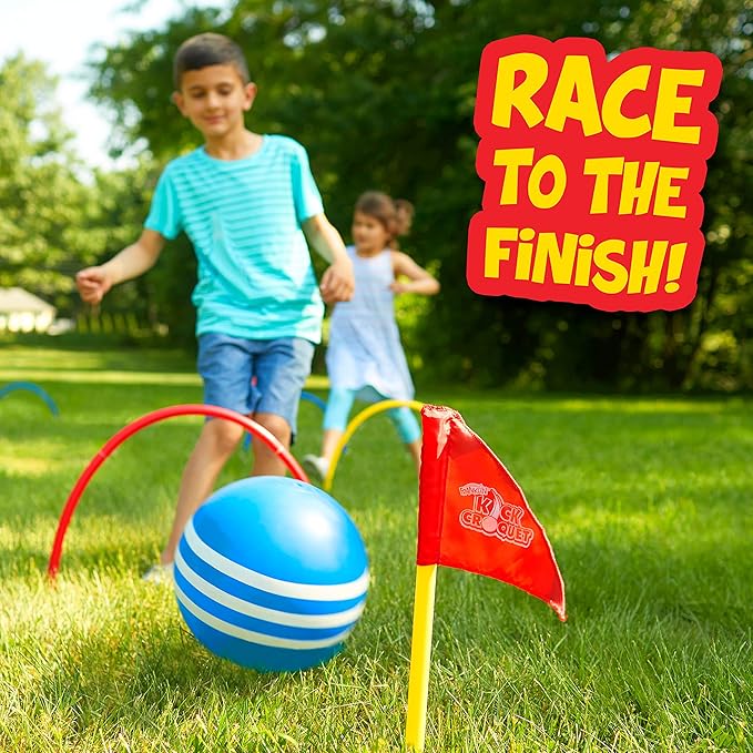 Franklin Sports Kick Croquet Game Set - Perfect for Kids and Adults - Combines Soccer and Croquet - Great for Outdoor Play