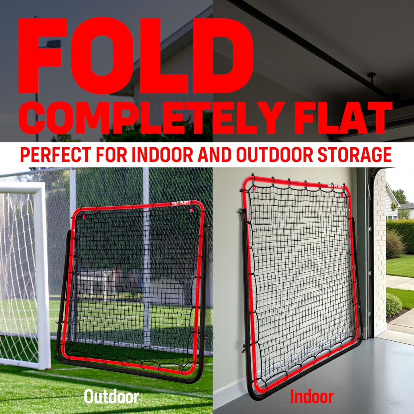 Soccer Rebounder Rebound Net, Kick-Back | Football Training Gifts, Aids & Equipment for Kids Teens & All Ages, Perfect Storage