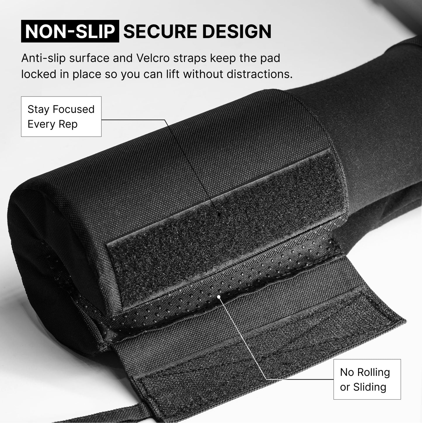 DMoose Fitness Barbell Squat Pad - Hip Thrust Pad for Squats & Lunges - Relief Pressure from Neck, Shoulder & Lower Back - Non-Slip EVA Foam with Safety Straps for Gym & Home - (Black Fabricated)