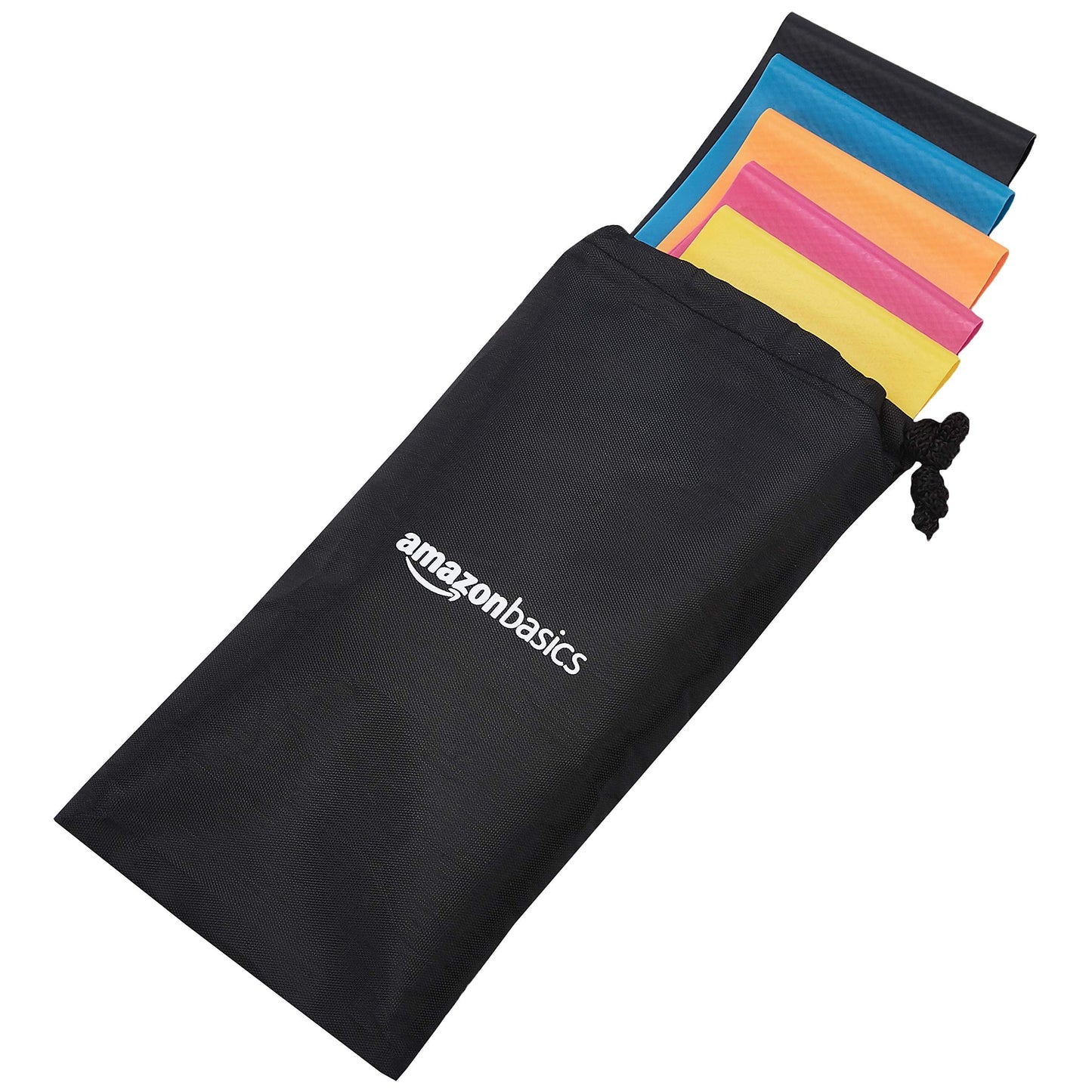 Amazon Basics Resistance Bands for Working Out, Exercise, Strength Training, Body Stretching, Set of 5, Multicolor