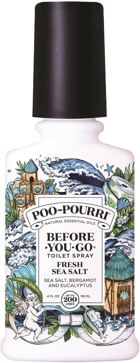 Poo-Pourri Toilet Spray - Fresh Sea Salt Scent | Plant-Based Odor Deodorizer, 4 Fl Oz, Up to 200 Uses